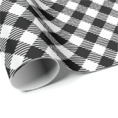Schwarz und Weiß Gingham Geschenkpapier (Rolleneckpunkt)