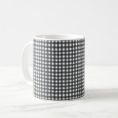 Schwarz und Weiß Gingham Kaffeetasse (Vorderseite Links)