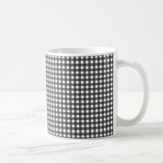 Schwarz und Weiß Gingham Kaffeetasse (Rechts)