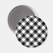 Schwarz und Weiß Gingham Magnet (Vorderseite/Rückseite)