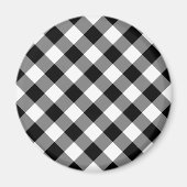Schwarz und Weiß Gingham Magnet (Vorne)