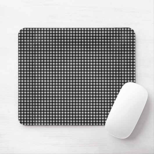Schwarz und Weiß Gingham Mousepad (Mit Mouse)