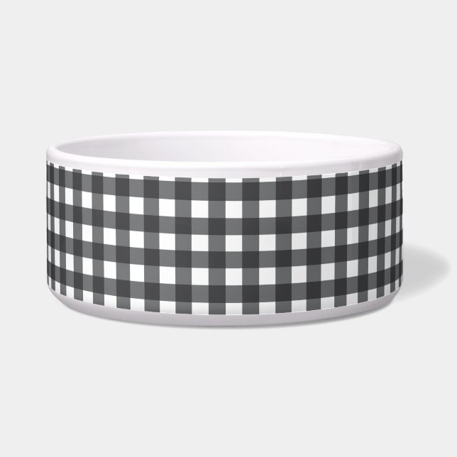Schwarz und Weiß Gingham Napf (Vorderseite)