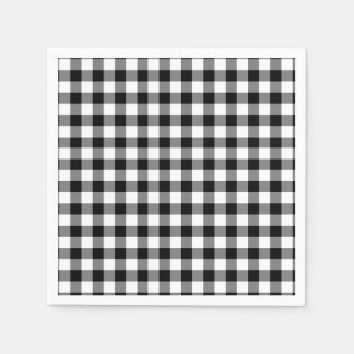 Schwarz und Weiß Gingham Serviette