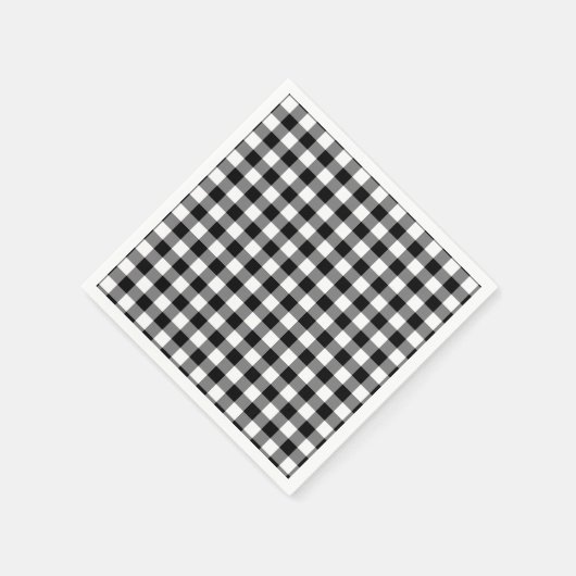 Schwarz und Weiß Gingham Serviette (Ecke)