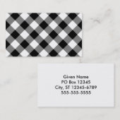 Schwarz und Weiß Gingham Visitenkarte (Vorne/Hinten)