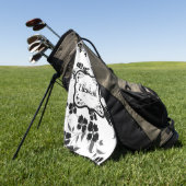 Schwarz und Weiß Golfhandtuch (Gras)