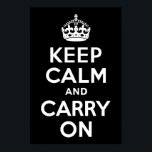 Schwarz und Weiß halten Ruhe und tragen weiter Poster<br><div class="desc">Schwarz und Weiß halten Ruhe und Carry On Design basierend auf dem klassischen Poster.</div>
