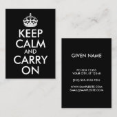 Schwarz und Weiß halten Ruhe und tragen weiter Visitenkarte (Vorne/Hinten)