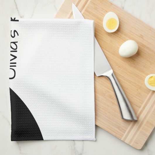 Schwarz und Weiß Handtuch (Viertel Falte)