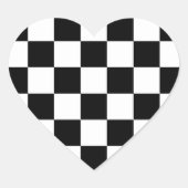 Schwarz und Weiß Herz-Aufkleber (Vorderseite)