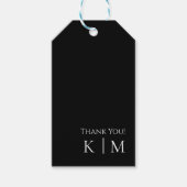 Schwarz und Weiß Hochzeit Vielen Dank Geschenkanhänger (Vorderseite)