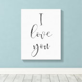 Schwarz und Weiß I Liebe Leinwanddruck (Insitu (Holzboden))