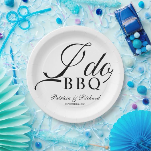 Schwarz und Weiß: Ich mache GRILLEN-Engagement-Par Pappteller (Party)