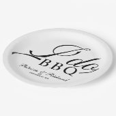 Schwarz und Weiß: Ich mache GRILLEN-Engagement-Par Pappteller (Schrägansicht)