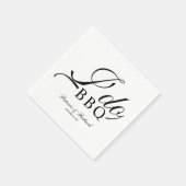 Schwarz und Weiß: Ich mache GRILLEN-Engagement-Par Serviette (Ecke)