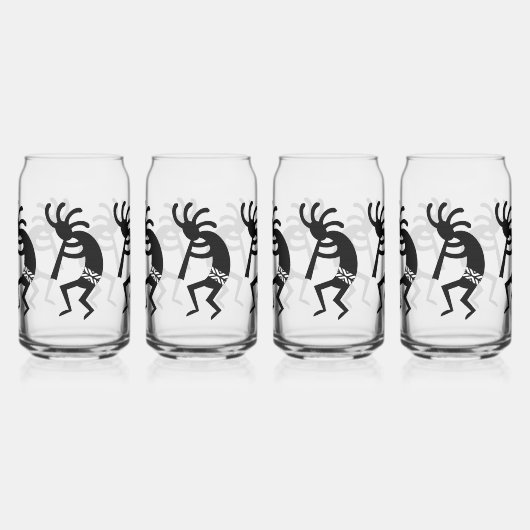 Schwarz und Weiß im Südwesten Kokopelli Dosenglas (Links)