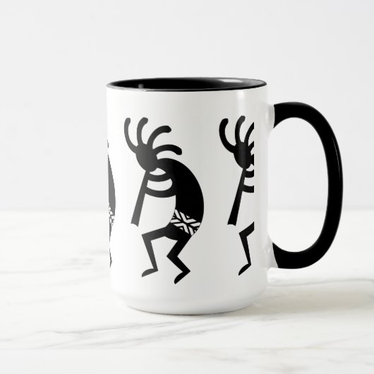 Schwarz und Weiß im Südwesten Kokopelli Tasse (Rechts)