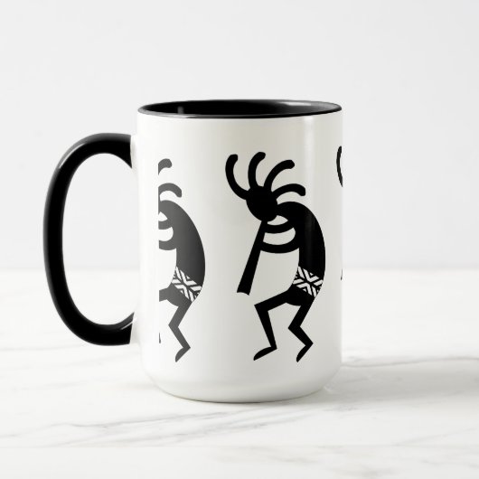 Schwarz und Weiß im Südwesten Kokopelli Tasse (Links)
