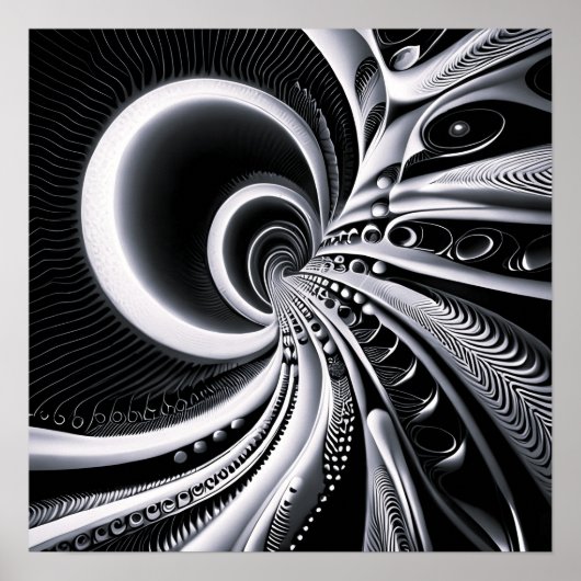 Schwarz und Weiß in das Wormloch Poster (Vorne)