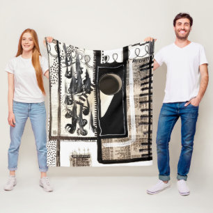 Schwarz und Weiß in der Stadtsprache Fleecedecke