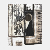 Schwarz und Weiß in der Stadtsprache Fleecedecke (Vorderseite)