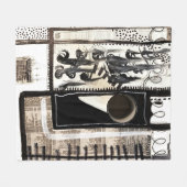 Schwarz und Weiß in der Stadtsprache Fleecedecke (Vorderseite (Horizontal))