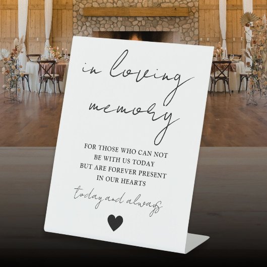 Schwarz und Weiß in liebender Erinnerung Elegantes Sockelschild