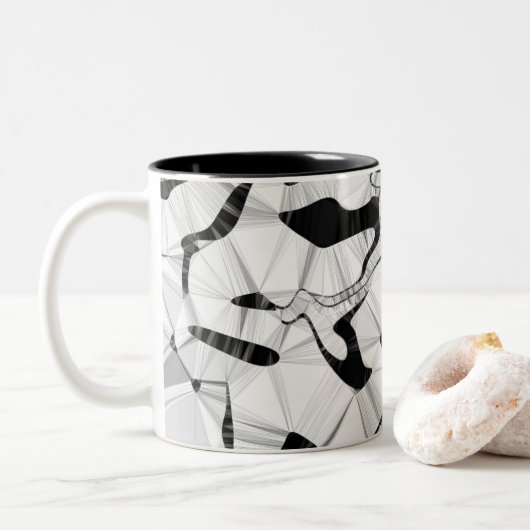 Schwarz und Weiß in Motion Zwei Tone Tasse (Mit Donut)