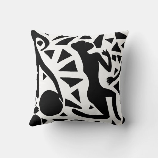 Schwarz und Weiß in Pose. Kissen (Rückseite)