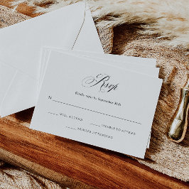 Schwarz und Weiß | Italienische Hochzeit RSVP Karte