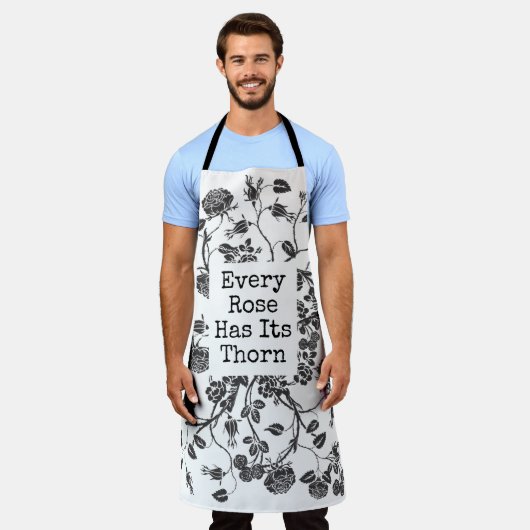 Schwarz und Weiß jede Rose hat ihr Thornangebot Schürze (Getragen)