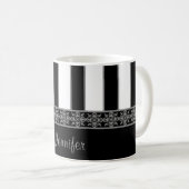 Schwarz und Weiß Kaffeetasse (VorderseiteRechts)