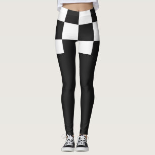 Schwarz und Weiß kariert modern monochrom Leggings