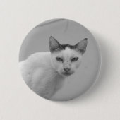 Schwarz und Weiß - Katze 02 Button (Vorderseite)