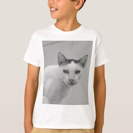 Schwarz und Weiß - Katze 02 T-Shirt (Vorderseite)