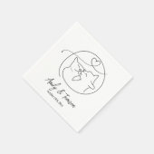 Schwarz und Weiß Katzen Einfache Schrift Serviette (Ecke)