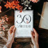 Schwarz und Weiß Klasse Martini 30. Geburtstag Einladung