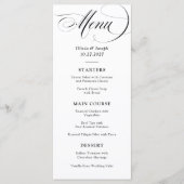 Schwarz und Weiß | Klassische Italienische Hochzei Menükarte (Vorderseite)