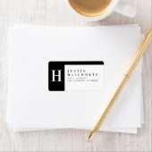 Schwarz und Weiß | Klassische Rücksendeadresse Adressaufkleber (Insitu)