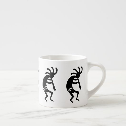 Schwarz und Weiß Kokopelli Südwesten Espressotasse (Rechts)