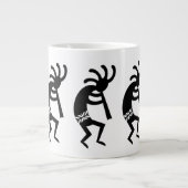 Schwarz und Weiß Kokopelli Südwesten Jumbo-Tasse (Vorderseite)