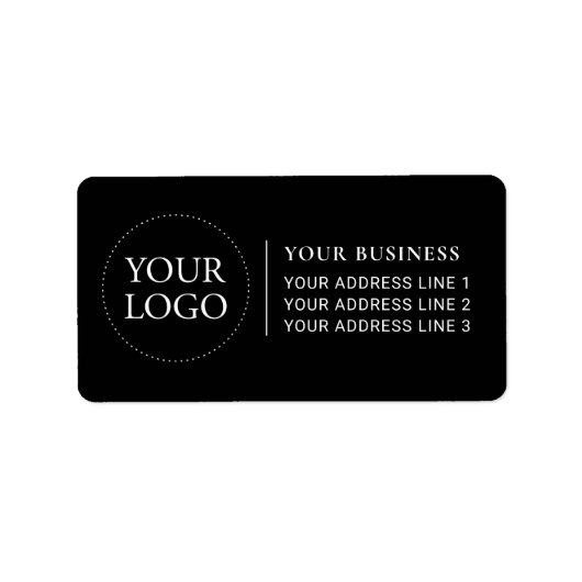 Schwarz und Weiß | Kundenspezifisches Firmenlogo Adressaufkleber (Vorne)