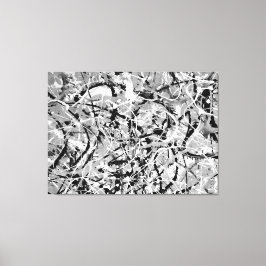 SCHWARZ UND WEISS L - Aktionsgemälde - Abstrakt- Leinwanddruck