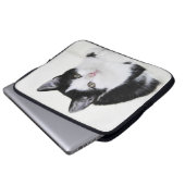 Schwarz und Weiß Laptopschutzhülle (Vorne Knopf)