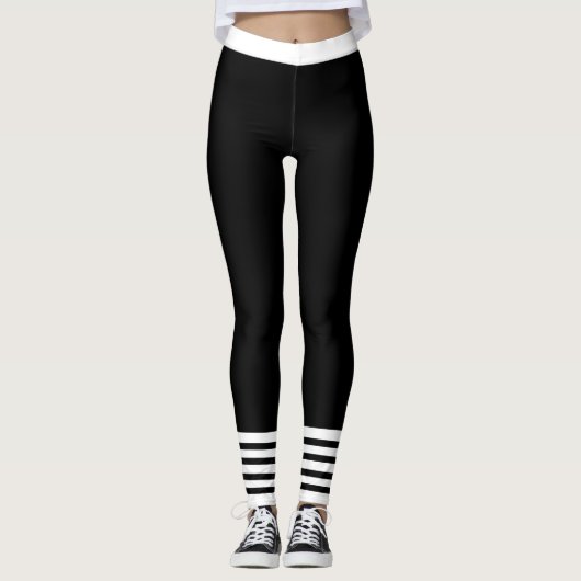 Schwarz und Weiß Leggings (Vorderseite)