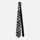 Schwarz und Weiß Lines Neck Tie Krawatte (Vorderseite)