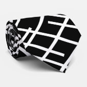 Schwarz und Weiß Lines Neck Tie Krawatte (Gerollt)