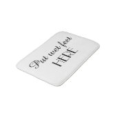 Schwarz und Weiß lustig Leg Nassfüße hier Schmutz Badematte (Schrägansicht)