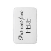 Schwarz und Weiß lustig Leg Nassfüße hier Schmutz Badematte (Vorderseite Vertikal)